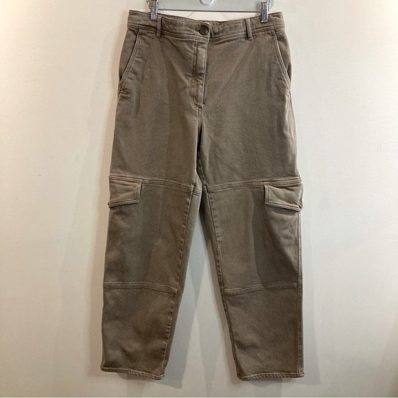 WILFRED FREE Sz 12 Multiple Pockets High Rise Heavy Canvas Modern  Cargo Pants - Picture 1 of 13
